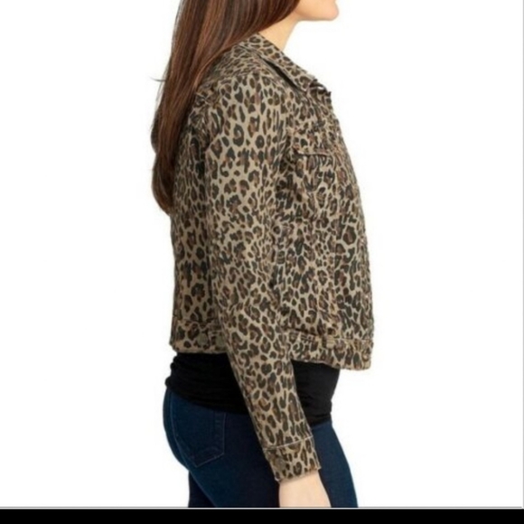Nine West Sarah Denim Jean Jacket leopard print - Picture 3 of 10